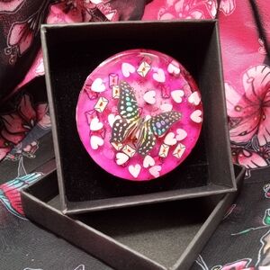 Valentine's Day "Love Bug" Holographic Butterfly Resin Brooch